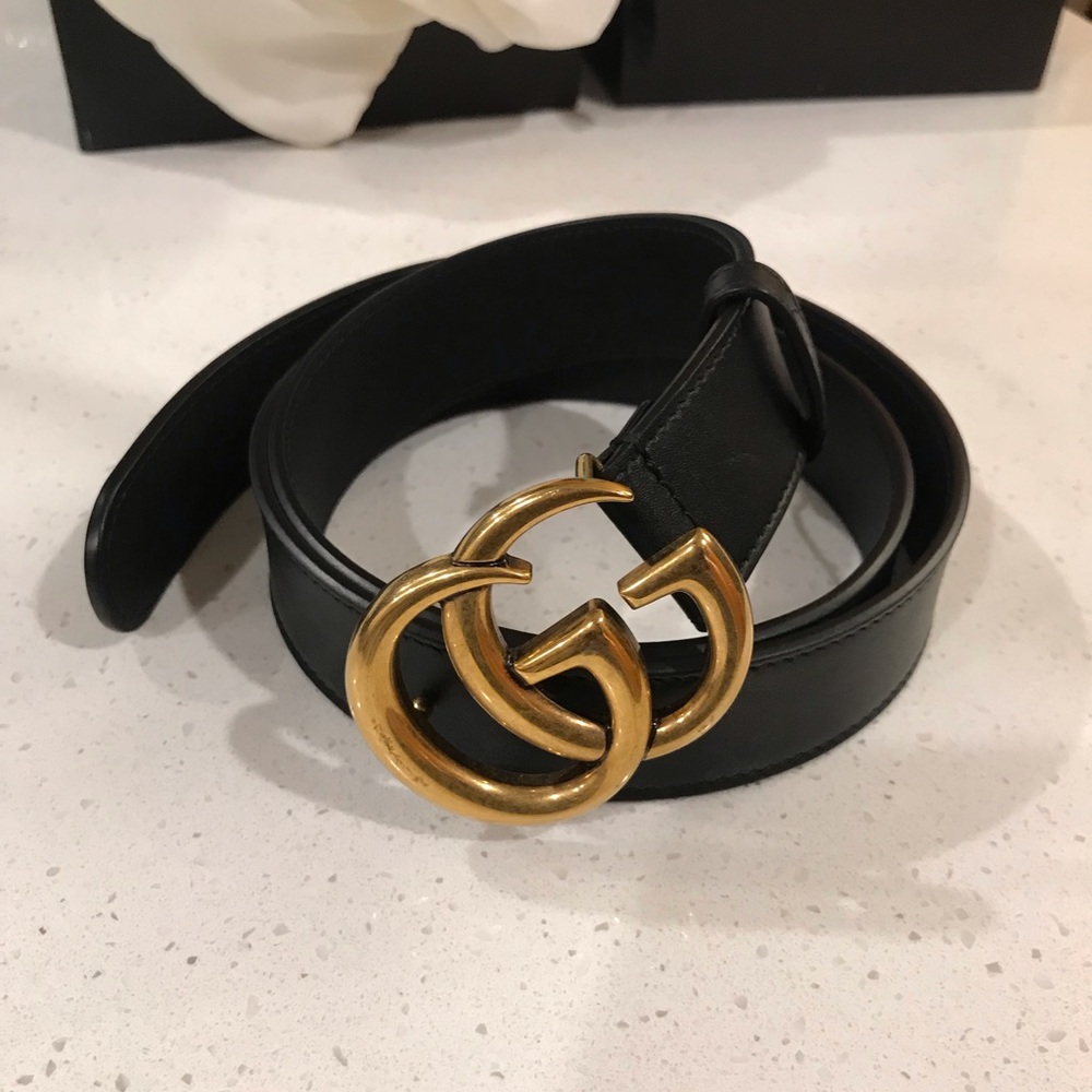 Gucci Marmont Logo Leather Belt